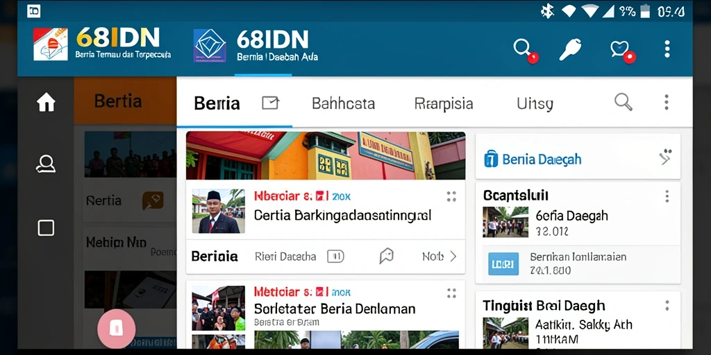Tampilan antarmuka aplikasi 68IDN yang intuitif.