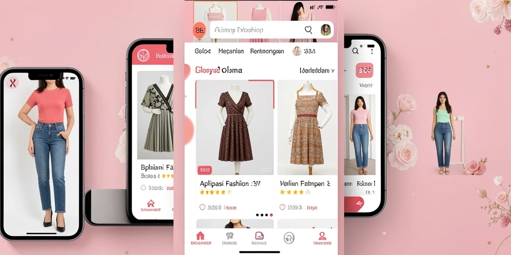 Antarmuka aplikasi 8364 dengan pilihan fashion yang menarik.
