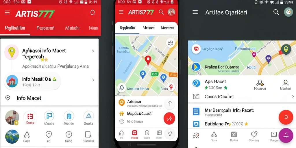 Antarmuka aplikasi ARTIS777 menampilkan peta kemacetan yang informatif.