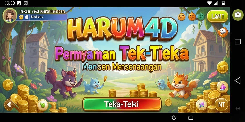 Antarmuka menarik game Teka-Teki HARUM4D yang menantang.