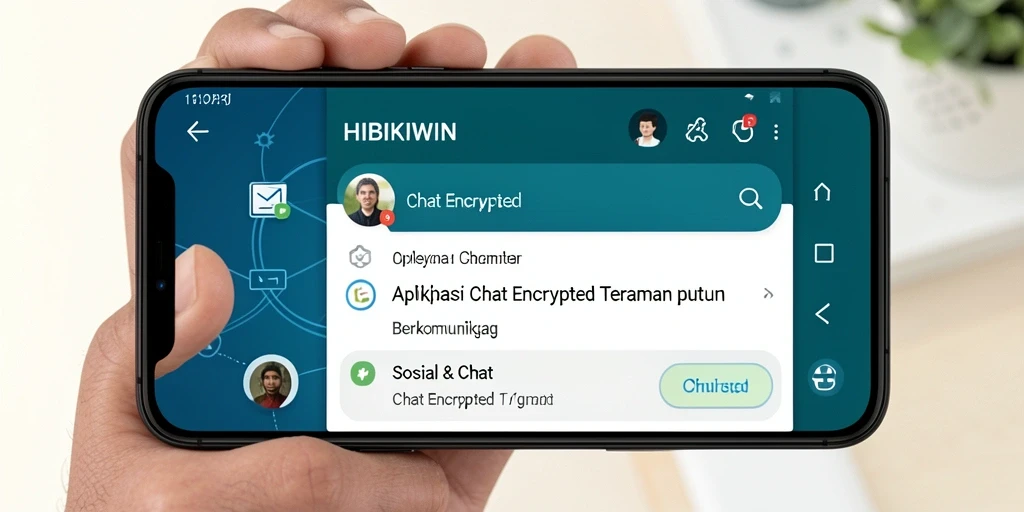 Tampilan antarmuka HIBIKIWIN yang ramah pengguna dengan fitur Chat Encrypted.