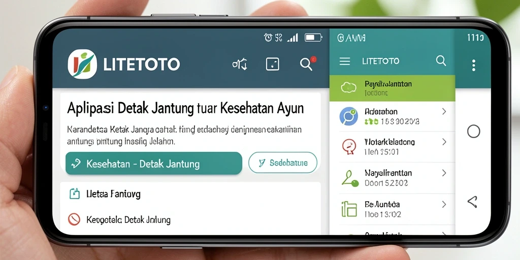 Tampilan antarmuka aplikasi LITETOTO untuk memantau Detak Jantung.