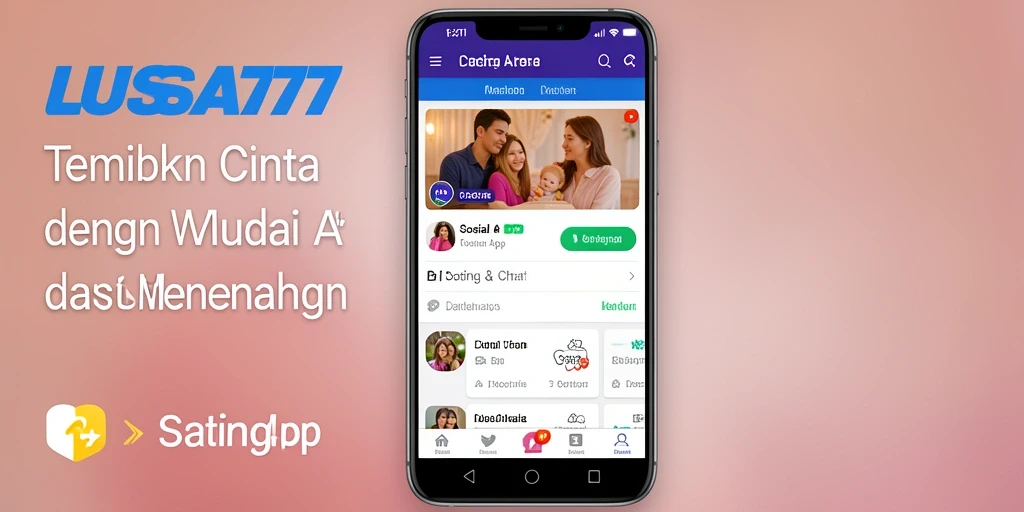 Tampilan antarmuka LUSA777 yang modern dan intuitif untuk pengguna Dating App.