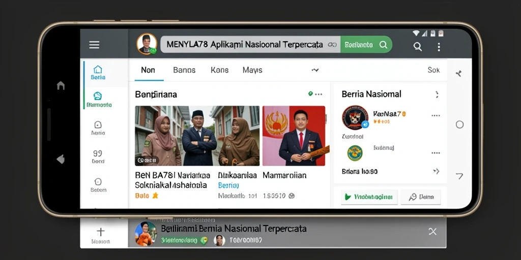 Antarmuka aplikasi MENYALA78 menampilkan berita terbaru dan terpopuler.
