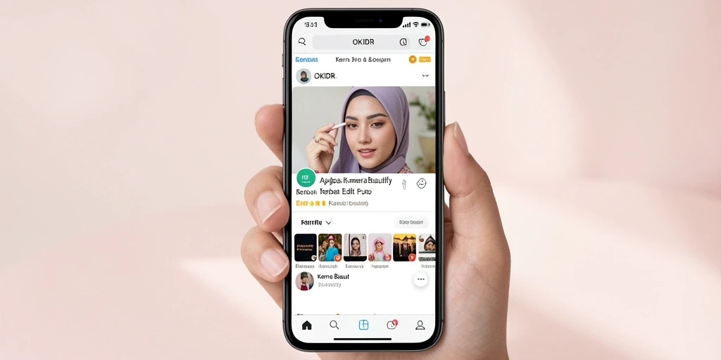 Antarmuka mulus OKIDR dengan fitur Kamera Beautify yang menarik.