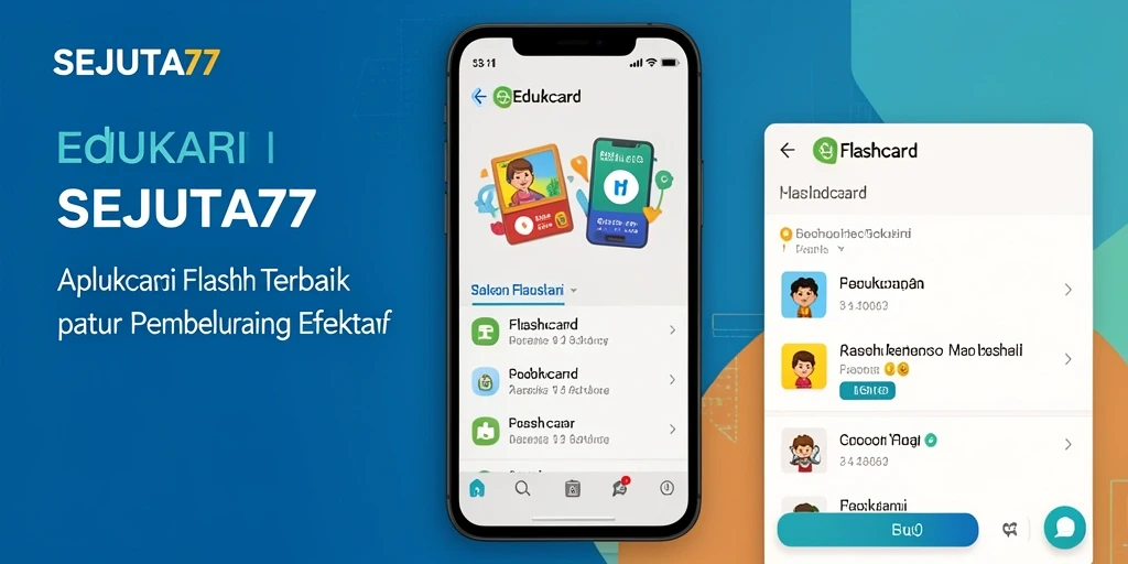 Antarmuka SEJUTA77 yang menarik dan fungsional untuk belajar Flashcard.